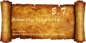 Boberity Titanilla névjegykártya